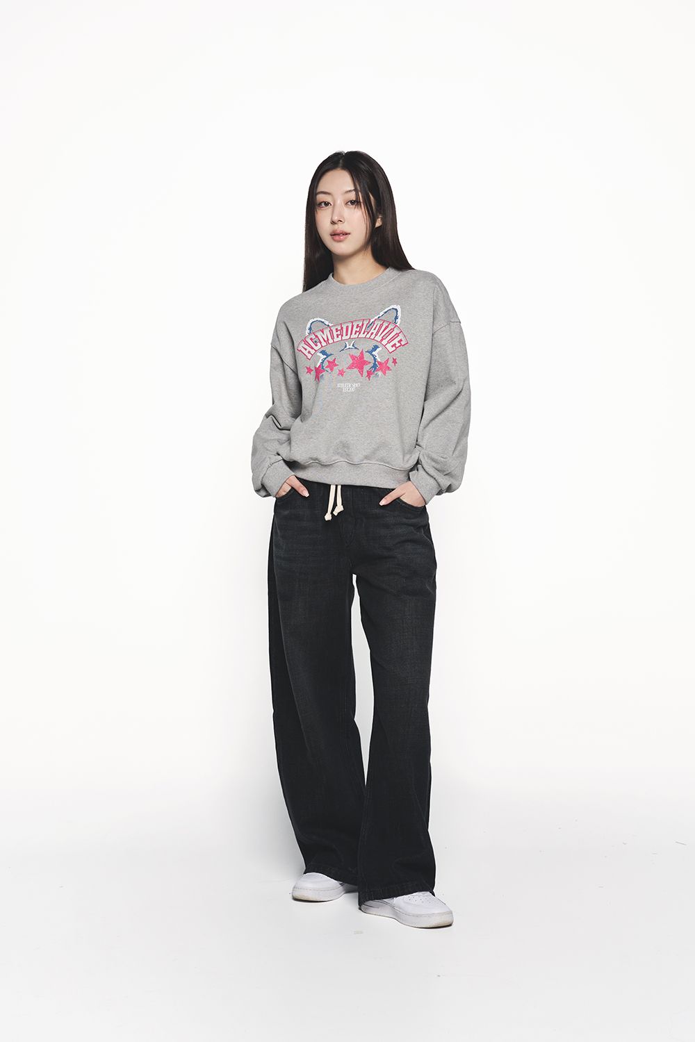 Quần Denim Destroyed Banding Đen