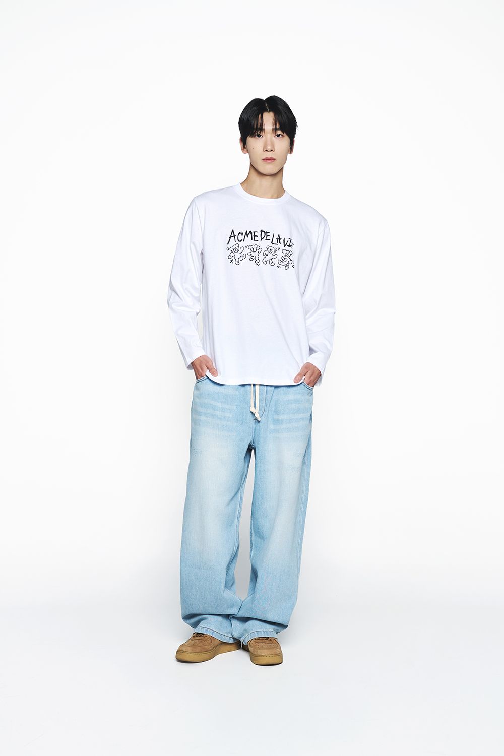 ADLV - Quần Denim Destroyed Banding Xanh Dương