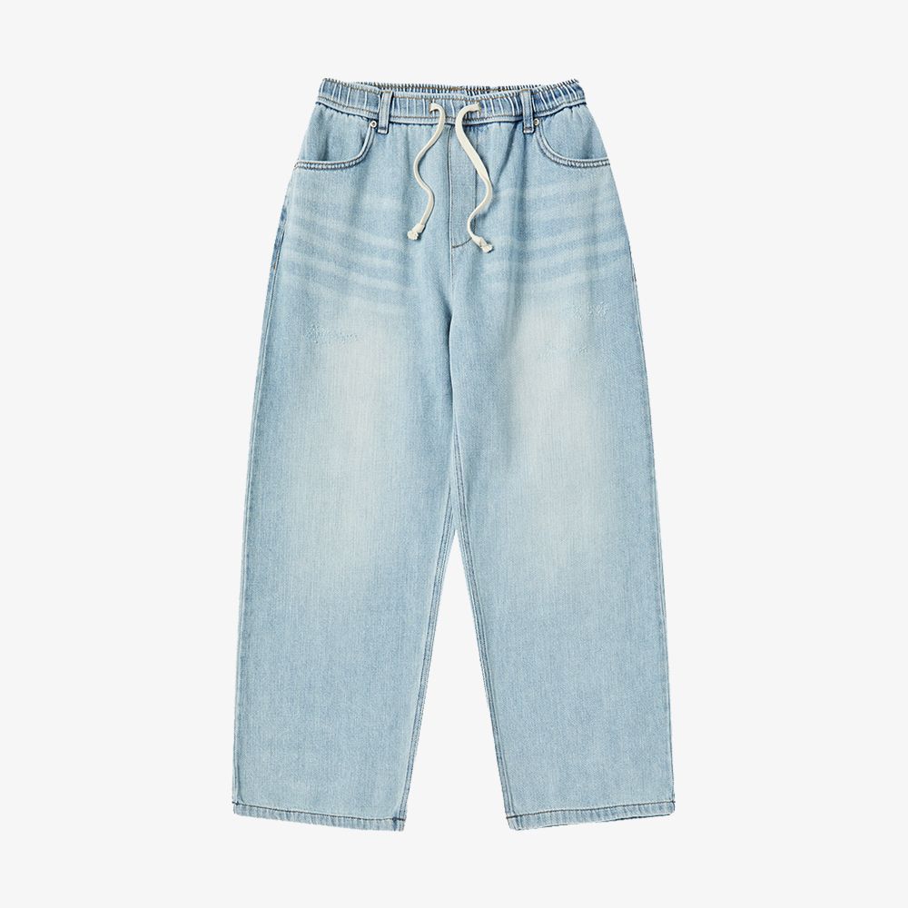ADLV - Quần Denim Destroyed Banding Xanh Da Trời