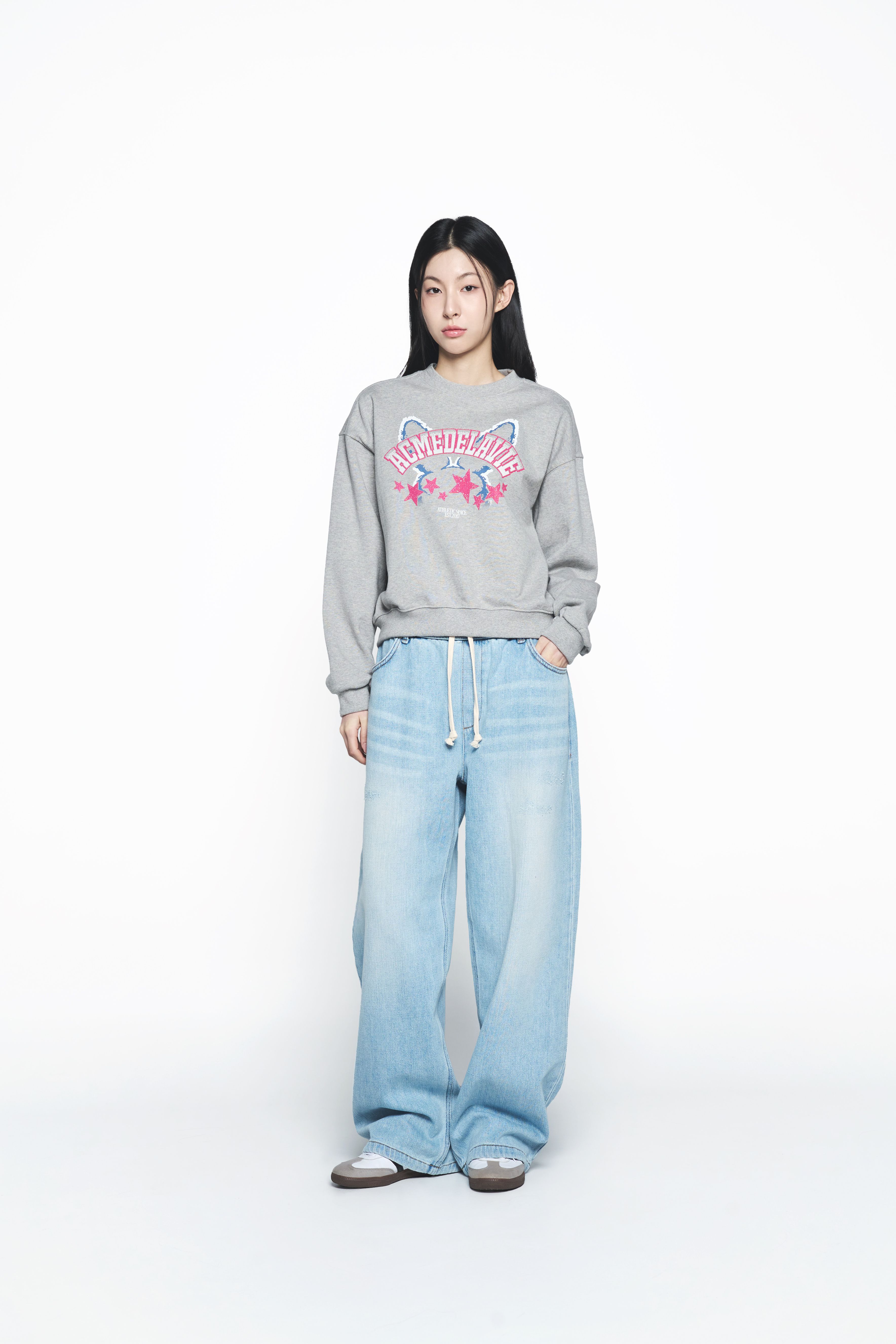 ADLV - Quần Denim Destroyed Banding Xanh Da Trời