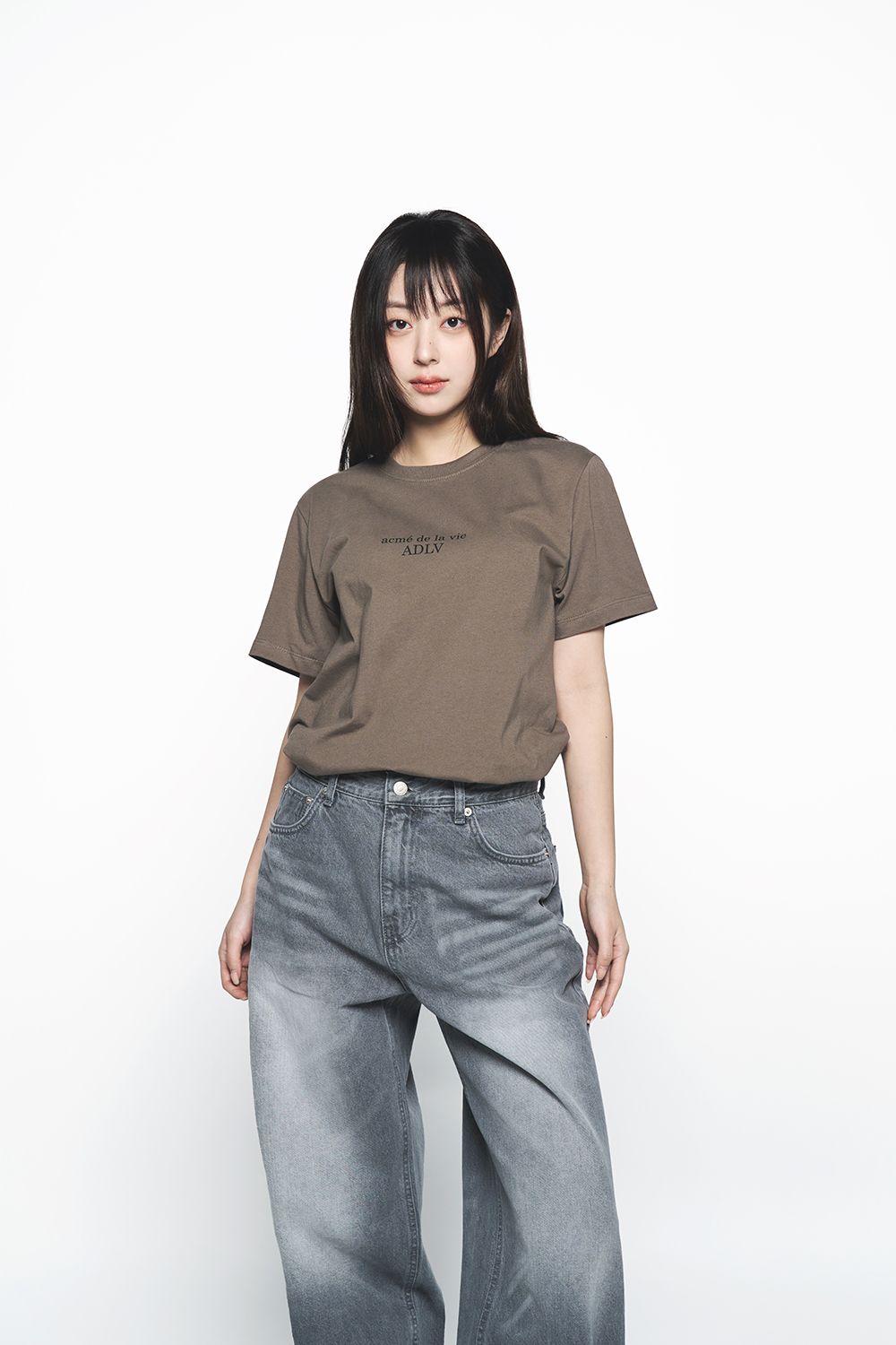 ADLV - Quần Denim Set Up Wide Xám