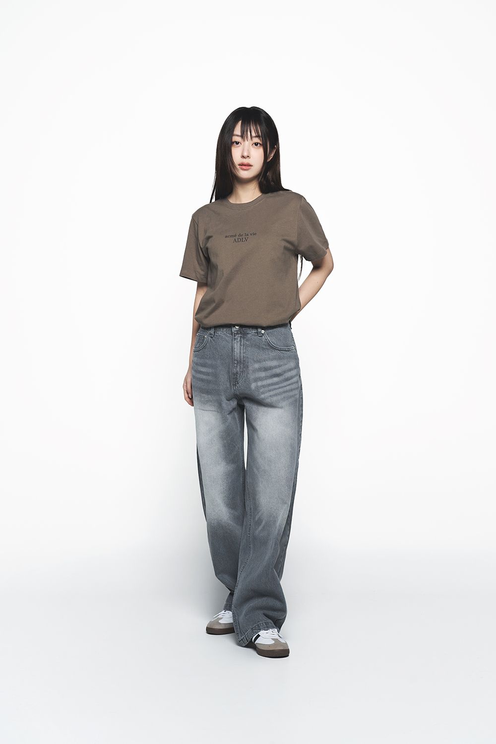 ADLV - Quần Denim Set Up Wide Xám