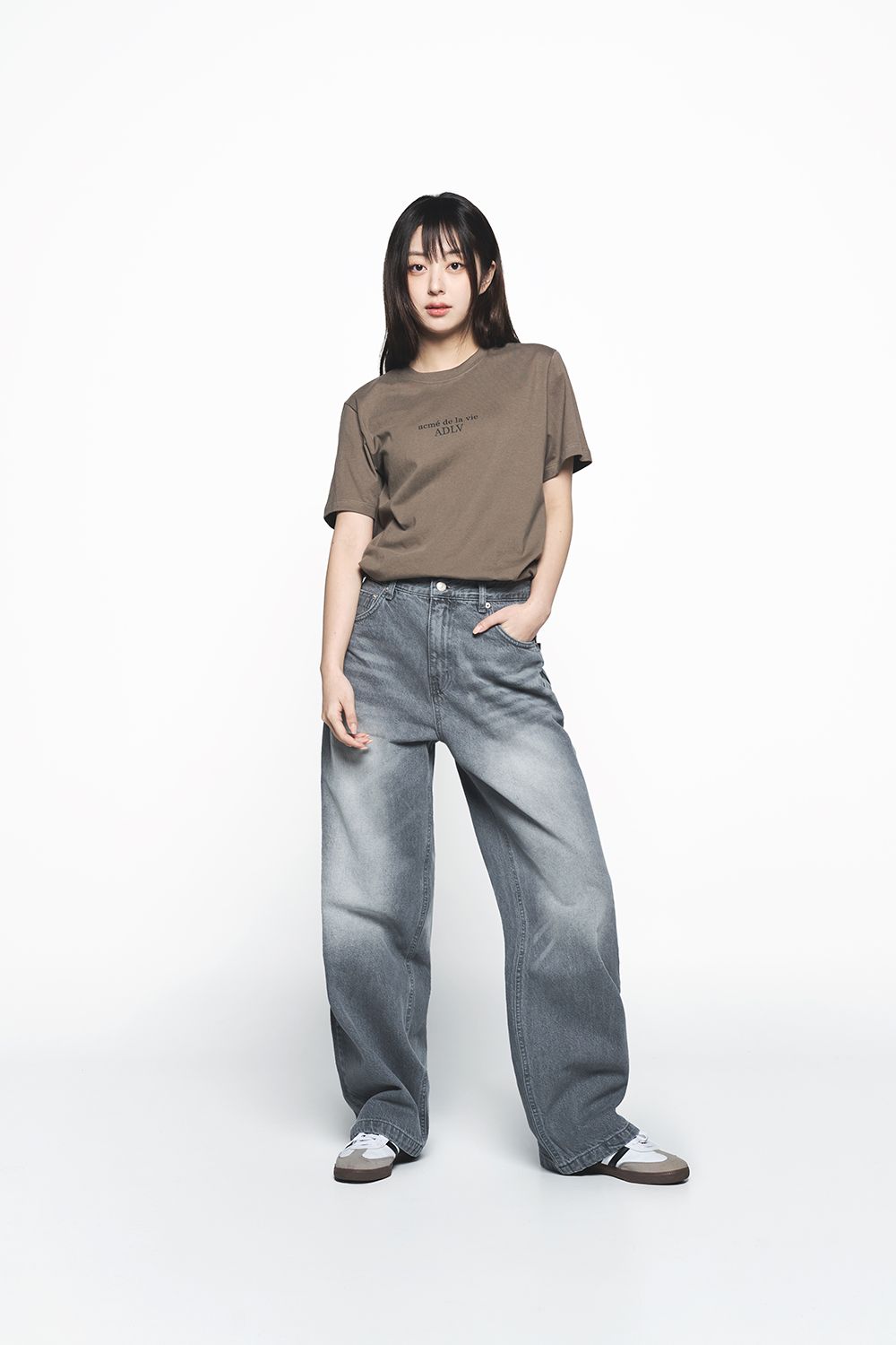 ADLV - Quần Denim Set Up Wide Xám