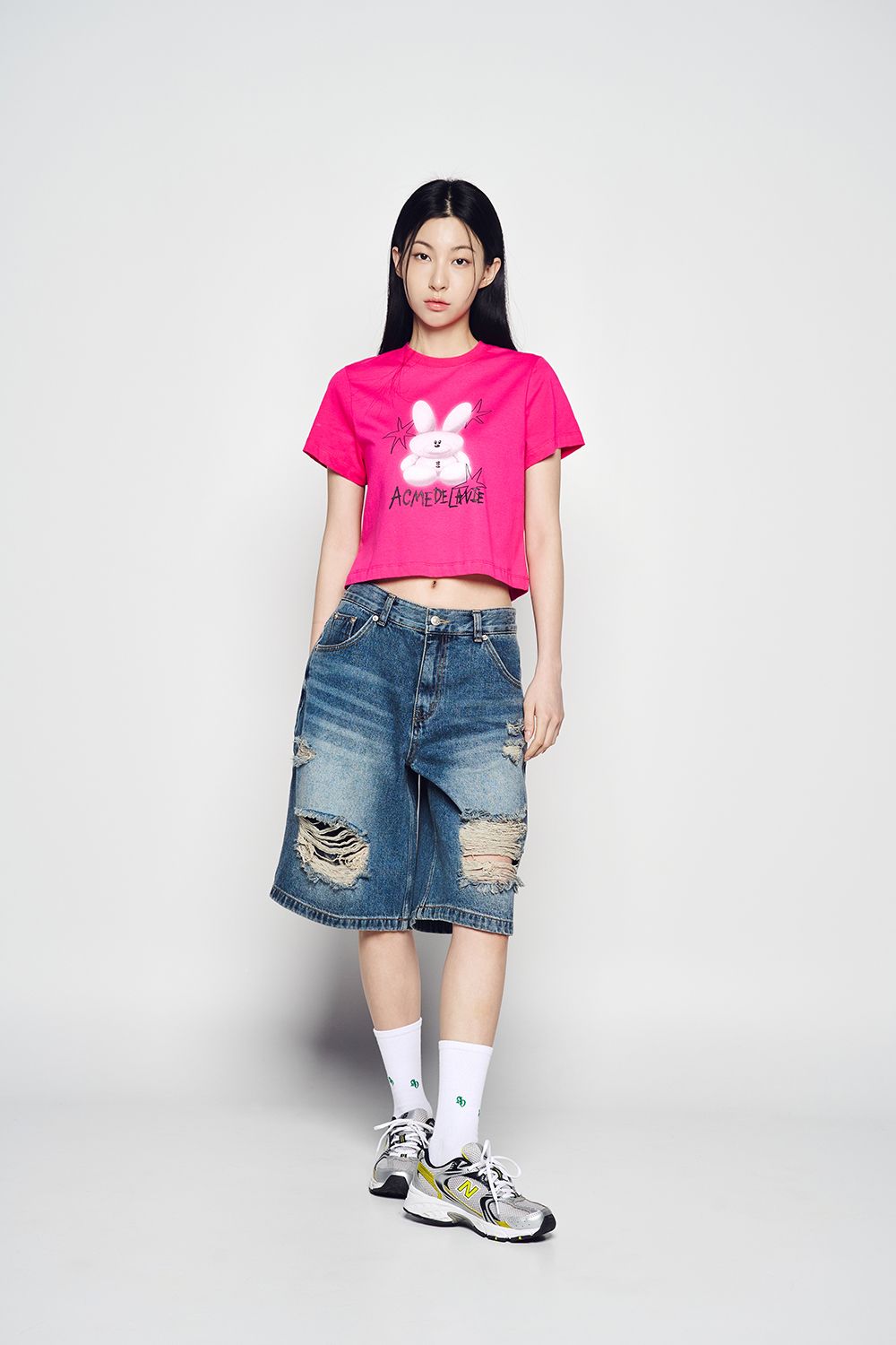 ADLV - Quần Short Hem Line Destroyed Denim Xanh Dương