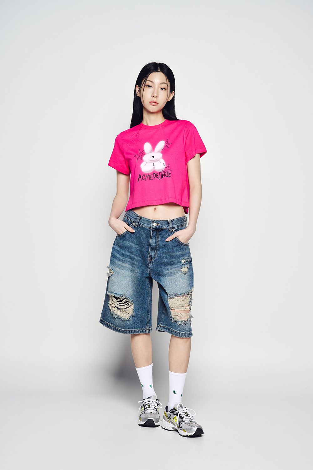 ADLV - Quần Short Hem Line Destroyed Denim Xanh Dương