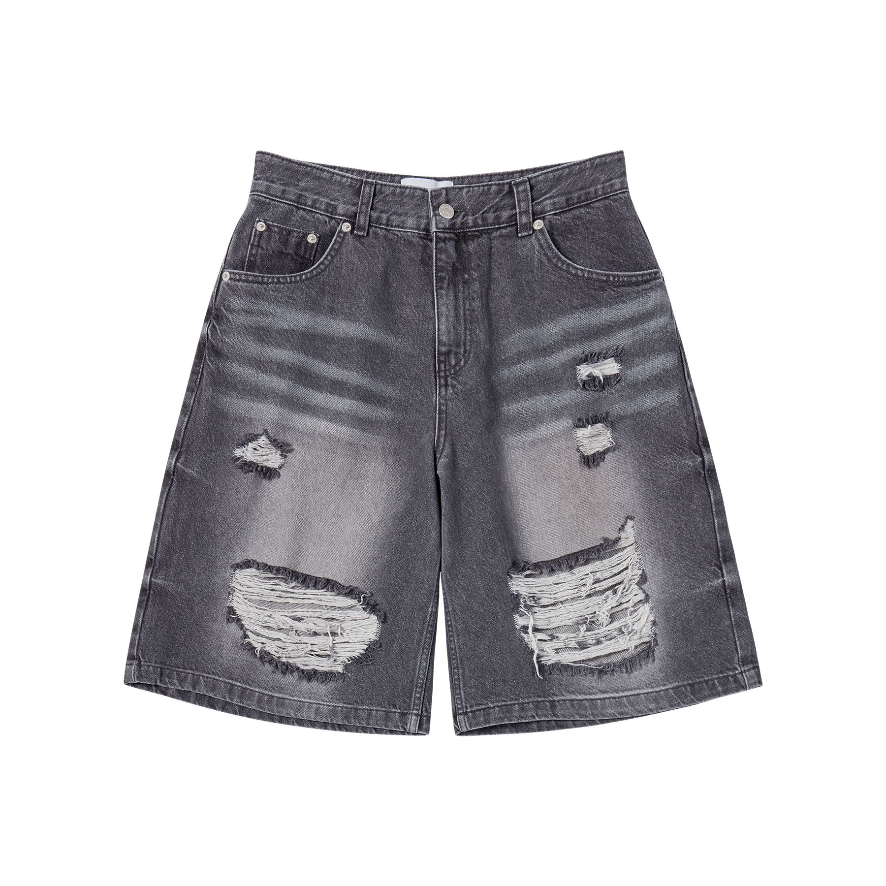 ADLV - Quần Short Hem Line Destroyed Denim Xám