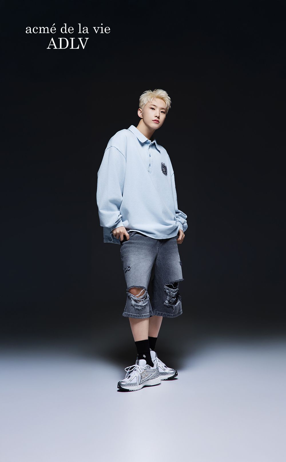 ADLV - Quần Short Hem Line Destroyed Denim Xám