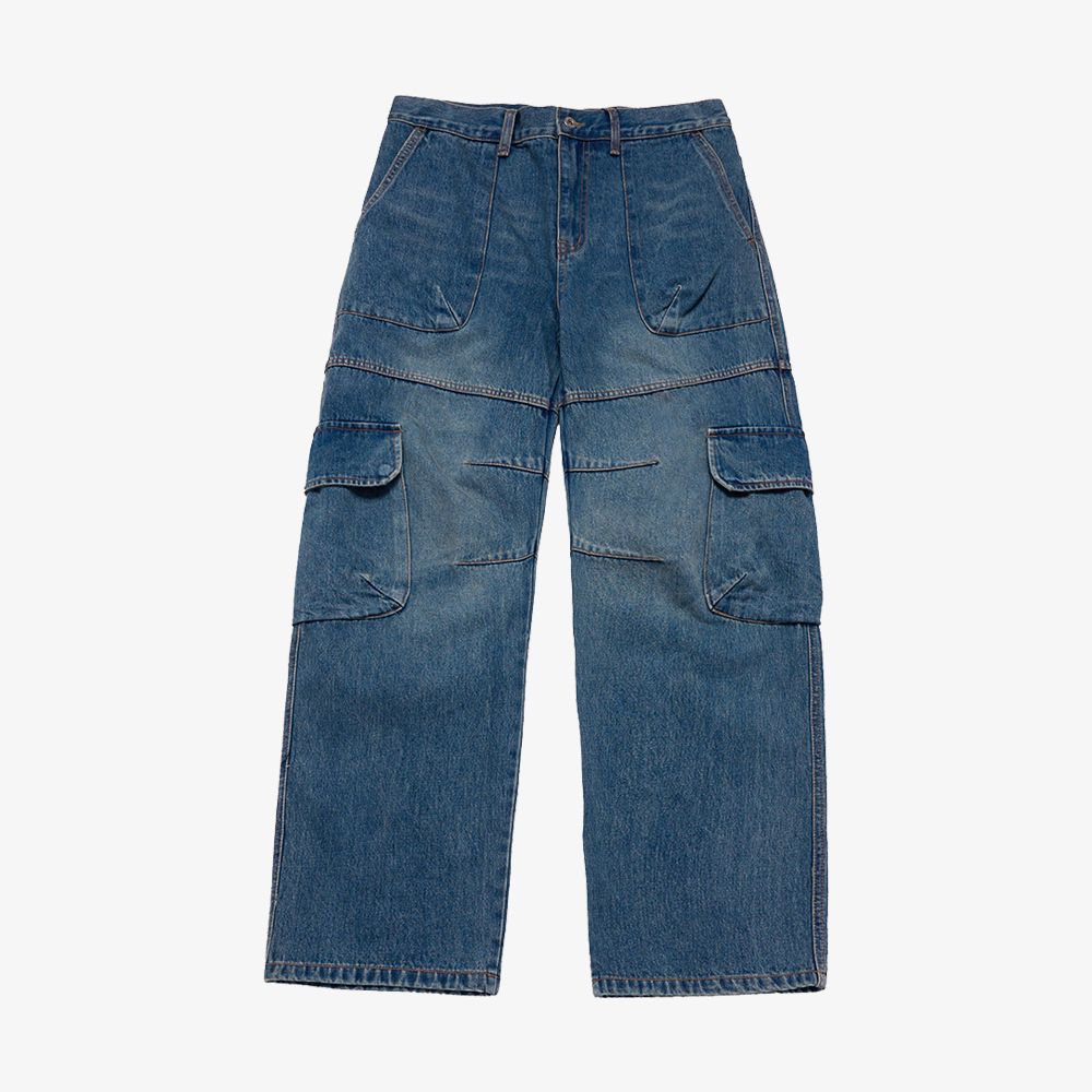 ADLV - Quần Cargo Wide Denim Fatigue Xanh Dương