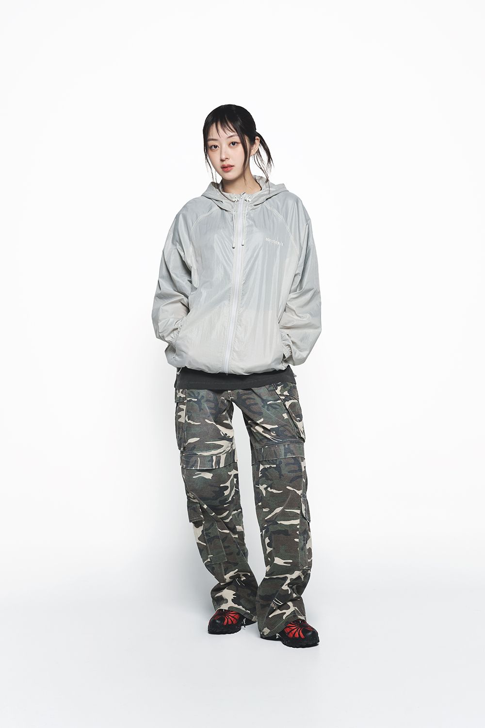 Quần Wide Cargo Damage Washed Camo