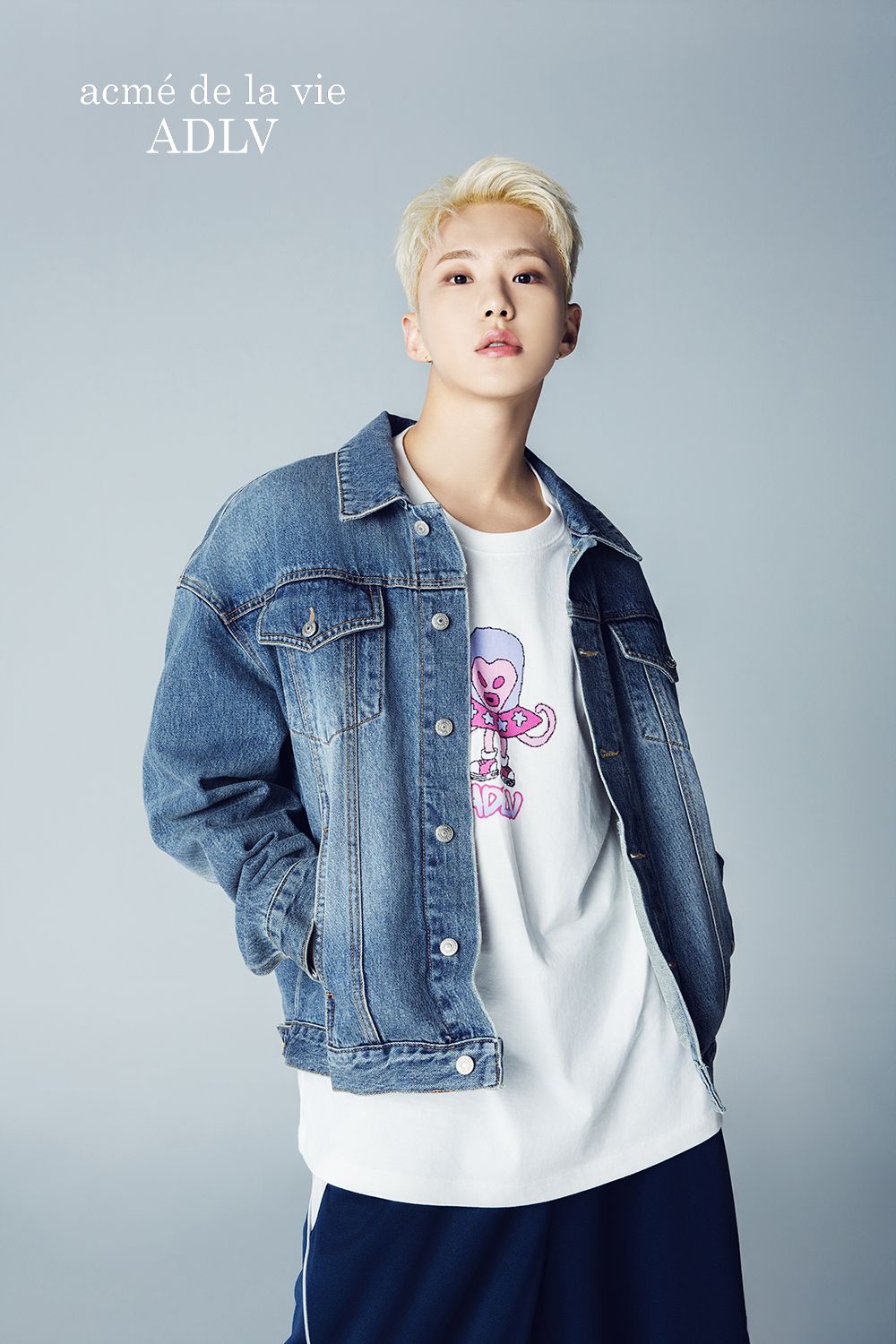 ADLV - Quần Nỉ One Point Logo Coloring Wide Xanh navy