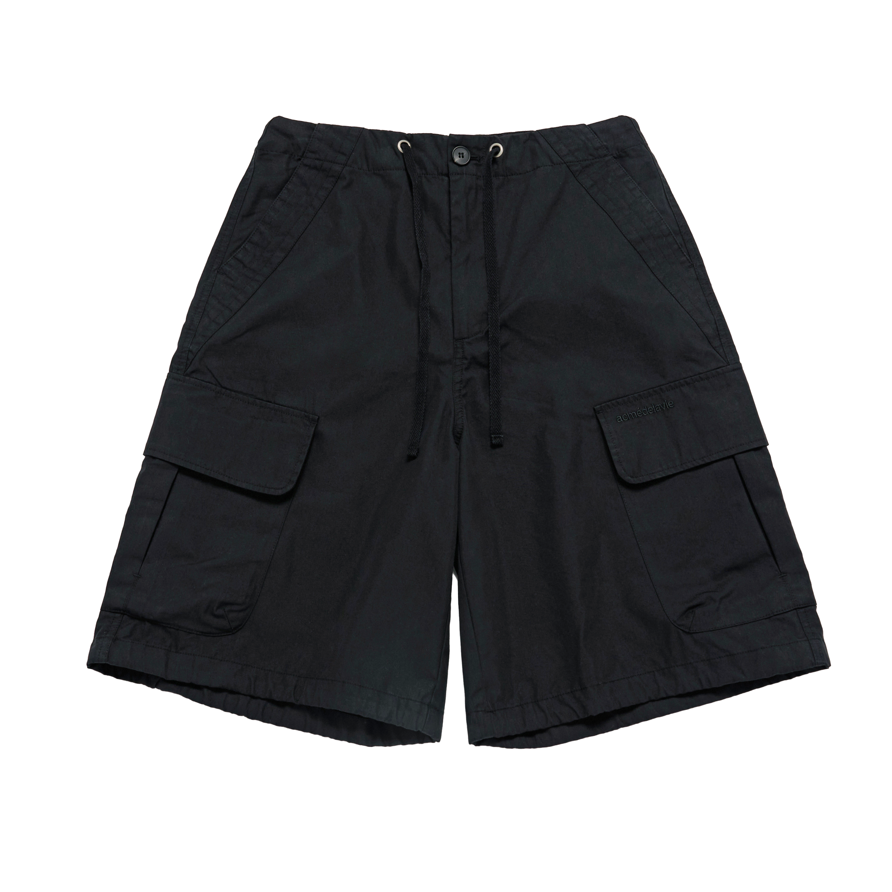 Quần Short Hem Line String Đen