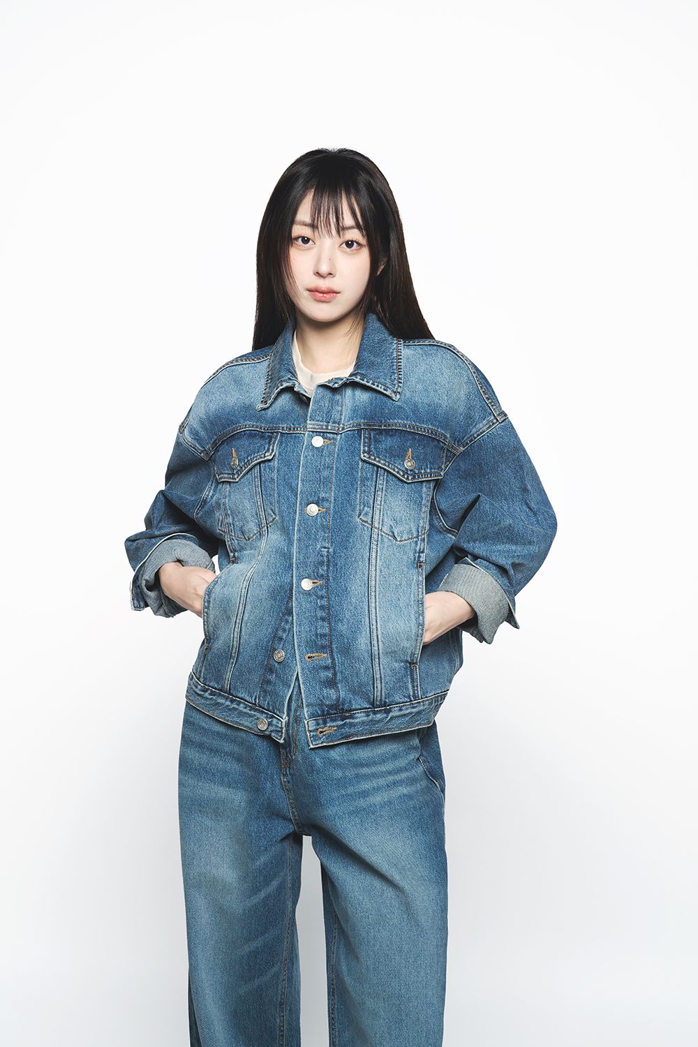ADLV - Áo Khoác Denim Set Up Trucker Xanh Dương