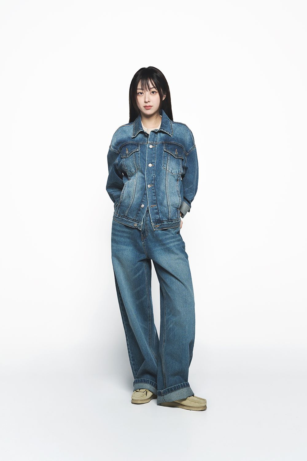 ADLV - Áo Khoác Denim Set Up Trucker Xanh Dương