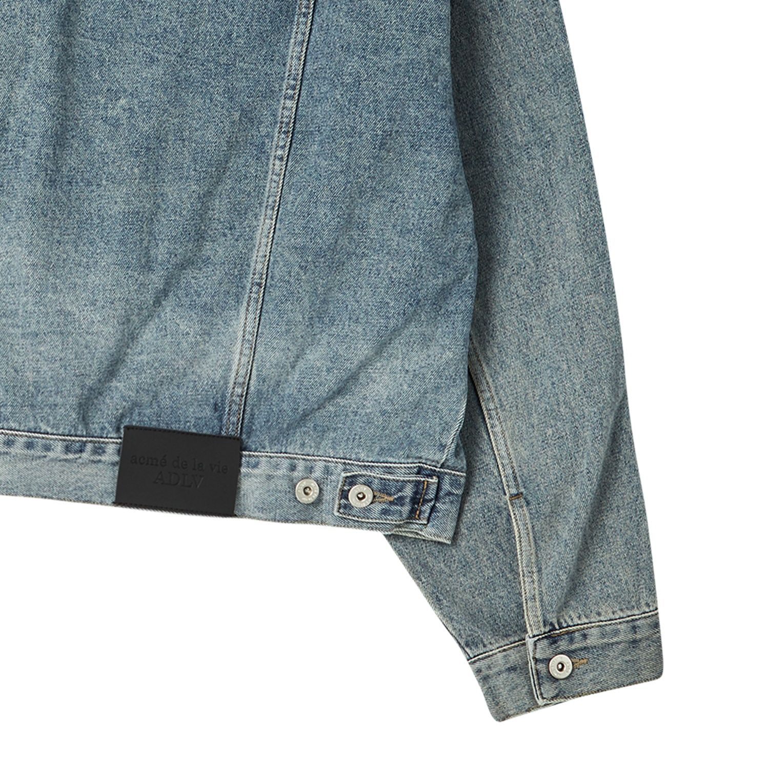 ADLV - Áo Khoác Denim Hoodie Oversize Trucker Xanh Da Trời