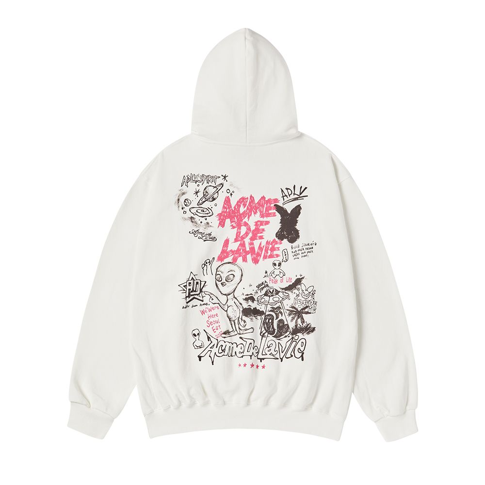 ADLV - Áo Hoodie Alien Universe Kem