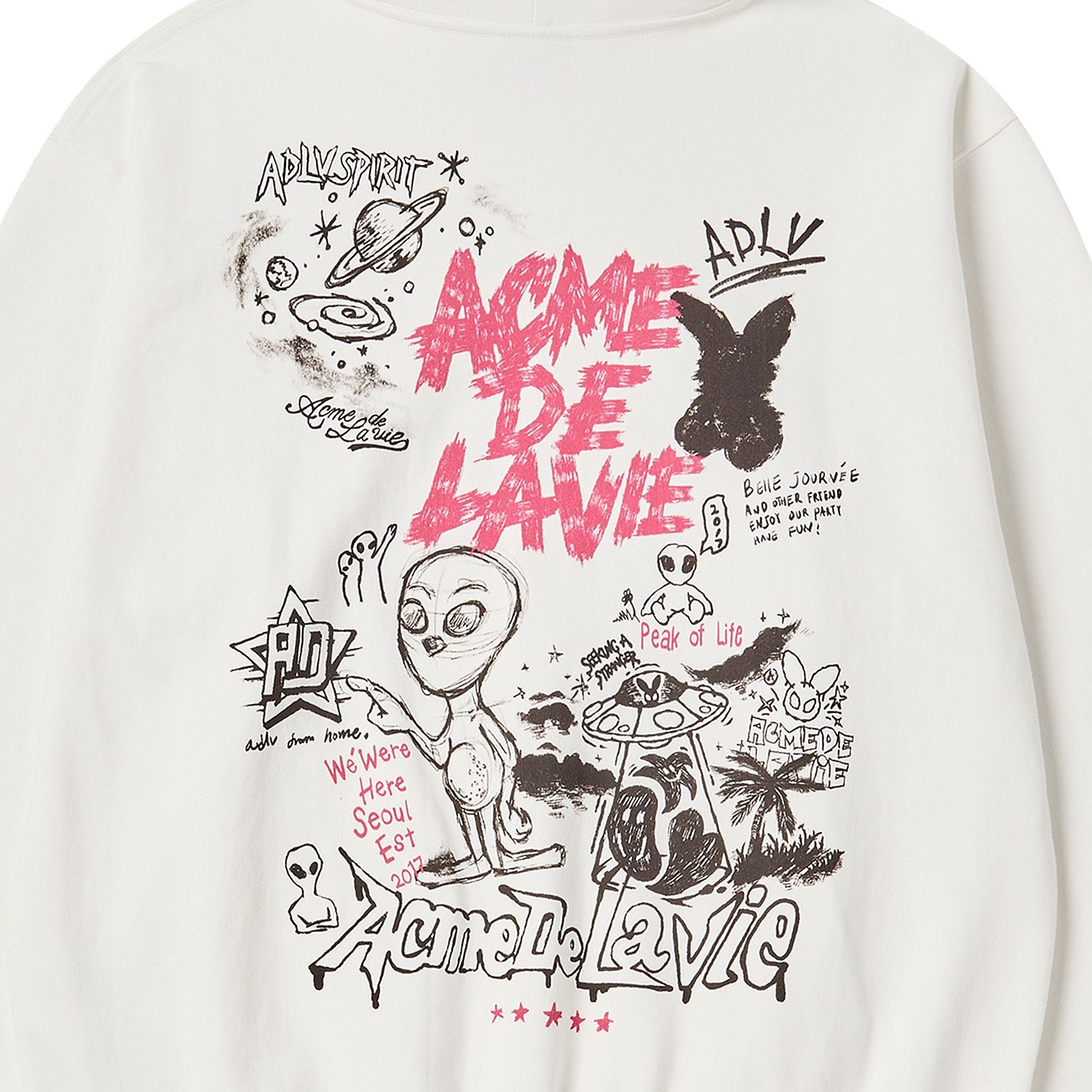 ADLV - Áo Hoodie Alien Universe Kem