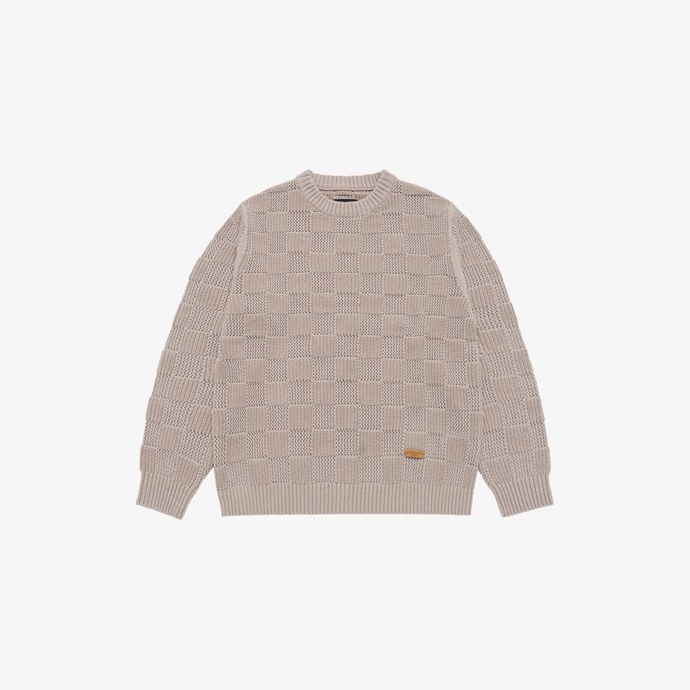 Áo Dệt Leather Warpen Oversize Be Sáng