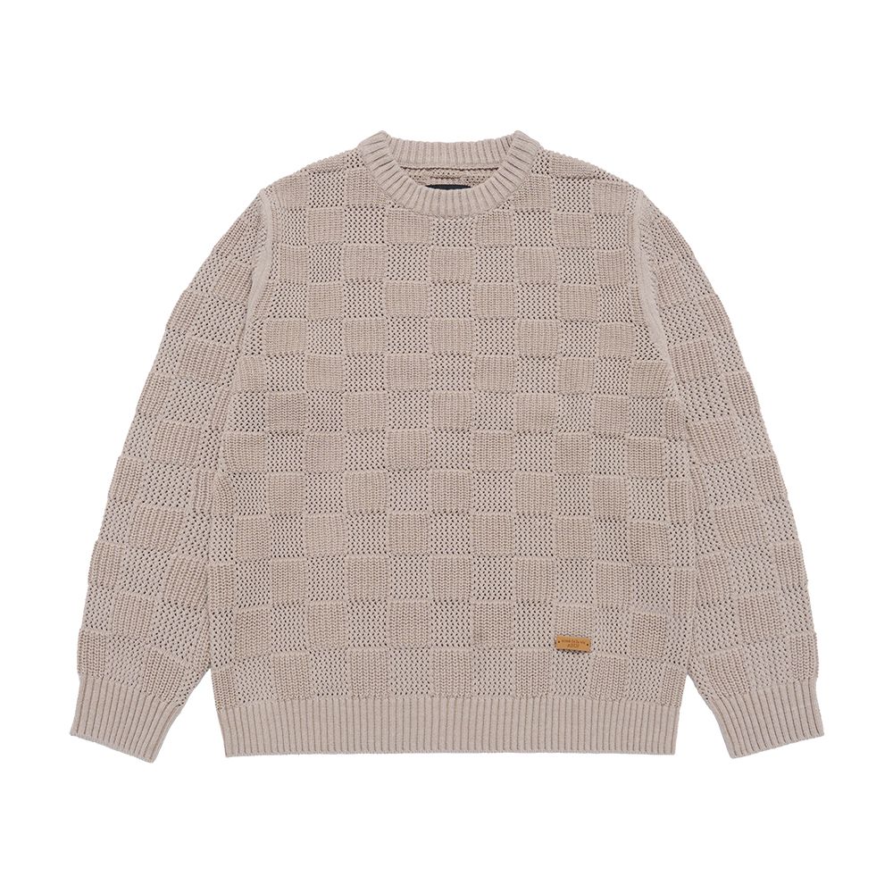 Áo Dệt Leather Warpen Oversize Be Sáng