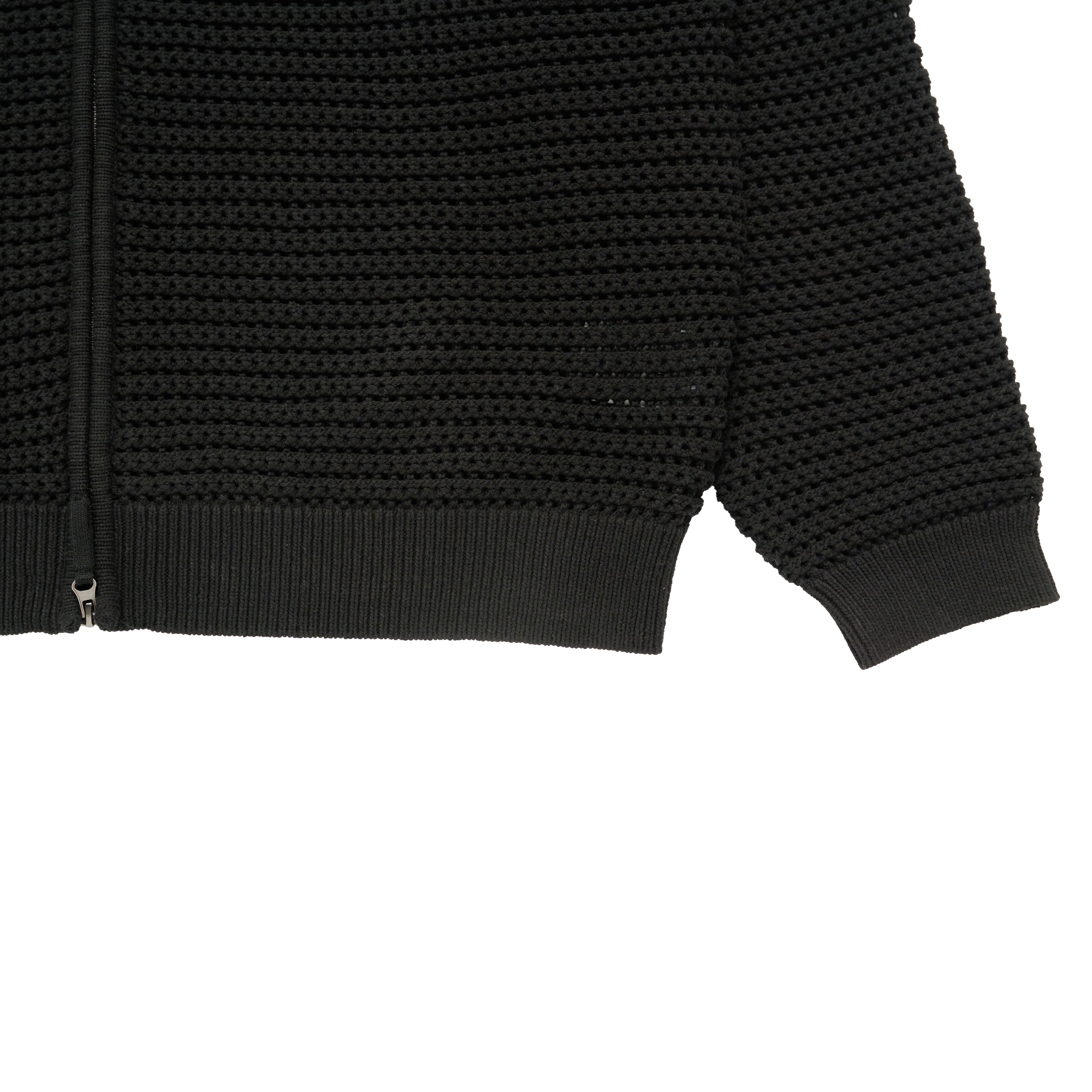 ADLV - Áo Hoodie Kéo Khóa Solid Knit Đen