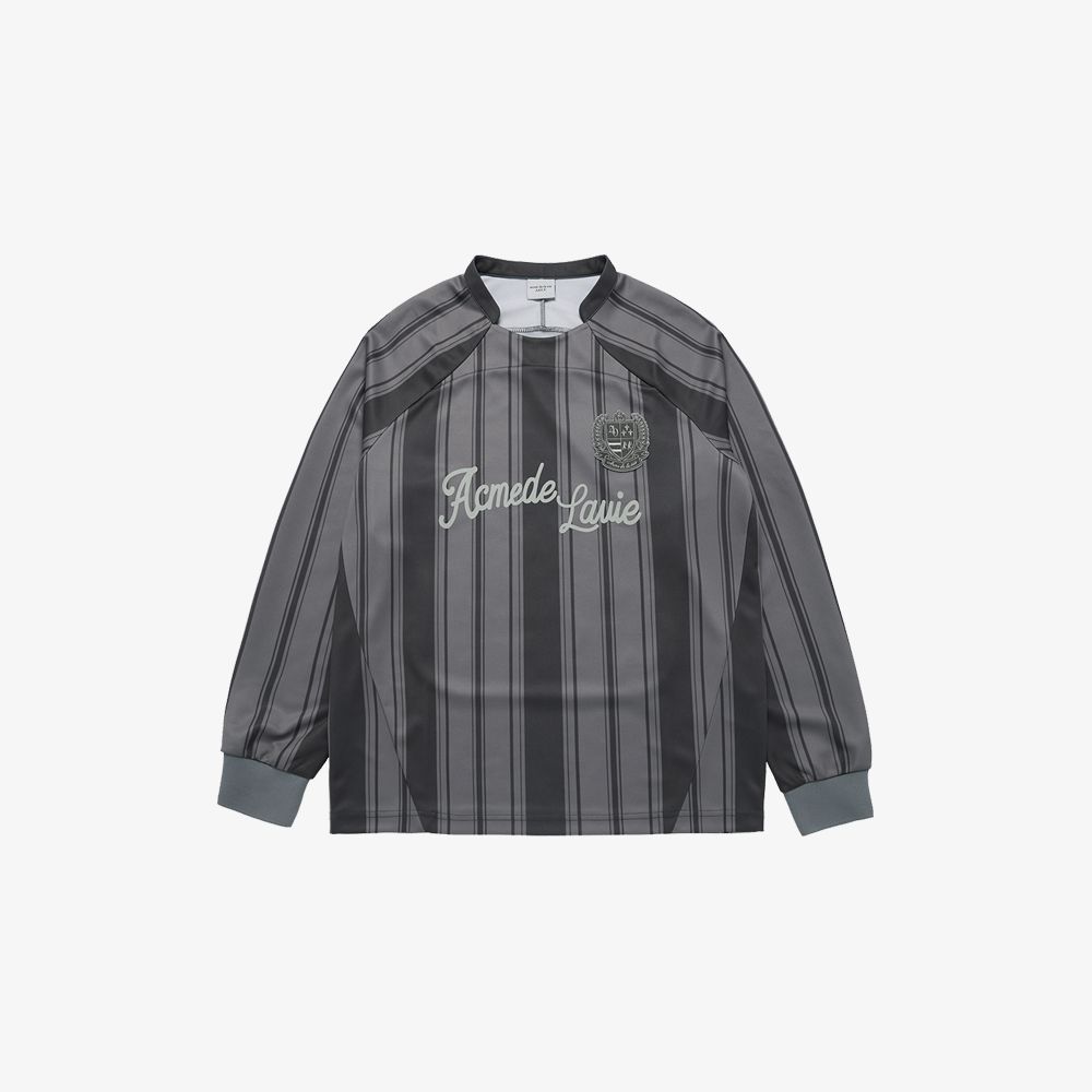 Áo Thun Dài Tay Stripe Football Jersey Đen