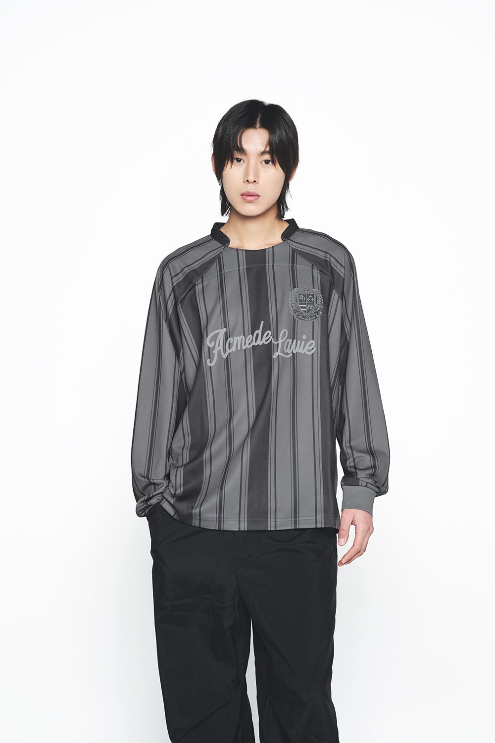 Áo Thun Dài Tay Stripe Football Jersey Đen