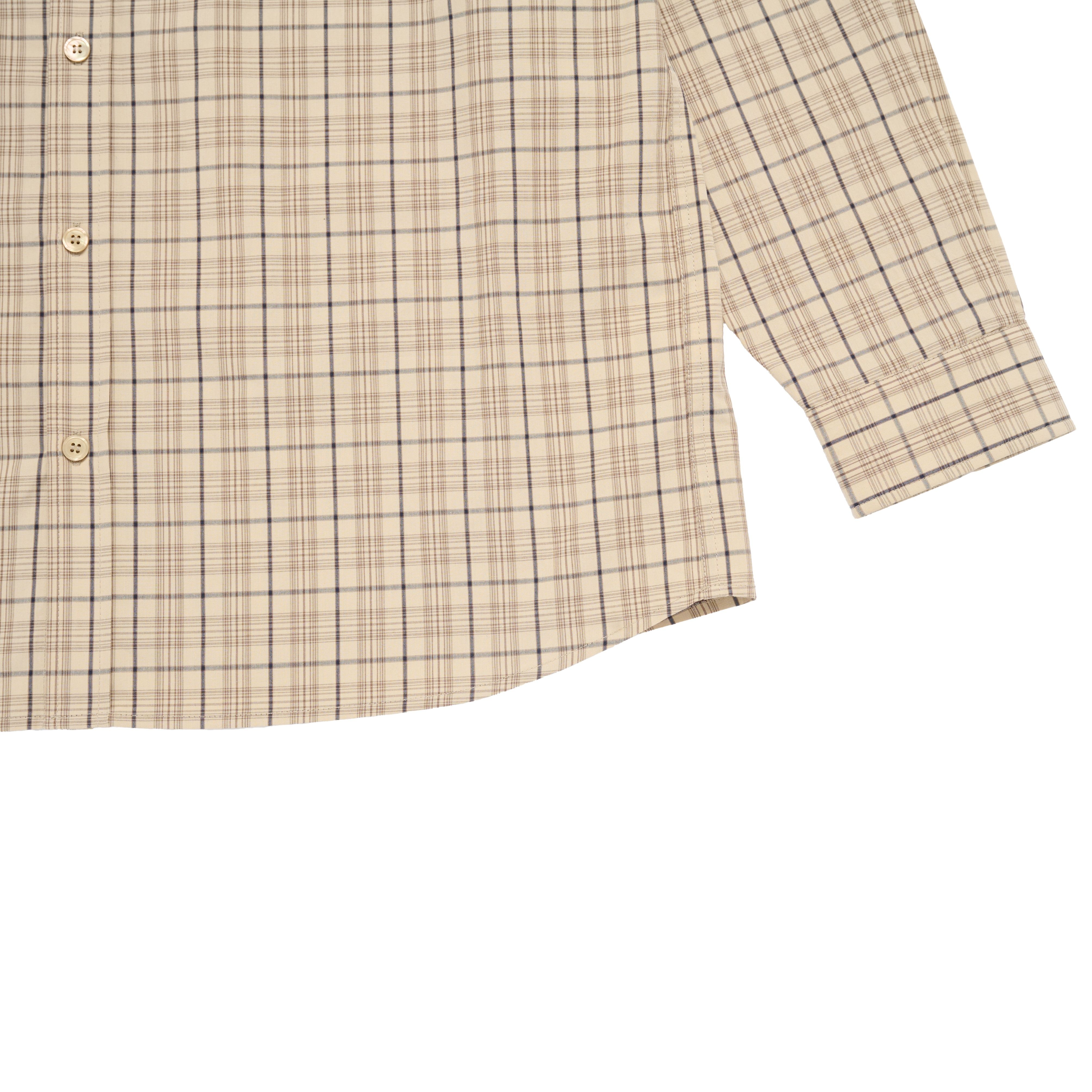ADLV - Áo Sơ Mi Logo Embo Oversize Kẻ Sọc Be