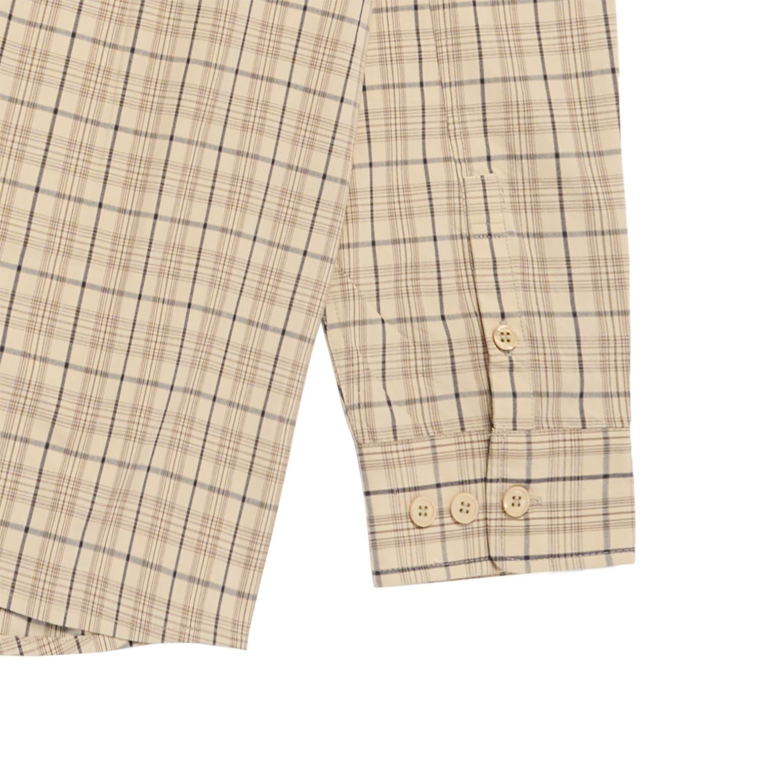 ADLV - Áo Sơ Mi Logo Embo Oversize Kẻ Sọc Be