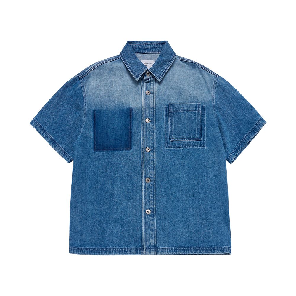 ADLV - Áo Thun Oversize Washing Denim Xanh Dương