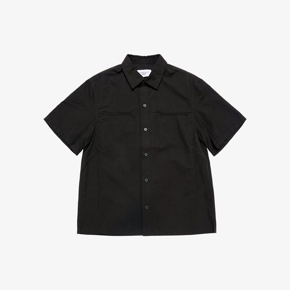 ADLV - Áo Sơ Mi Ngắn Tay Oversize Ripstop Đen
