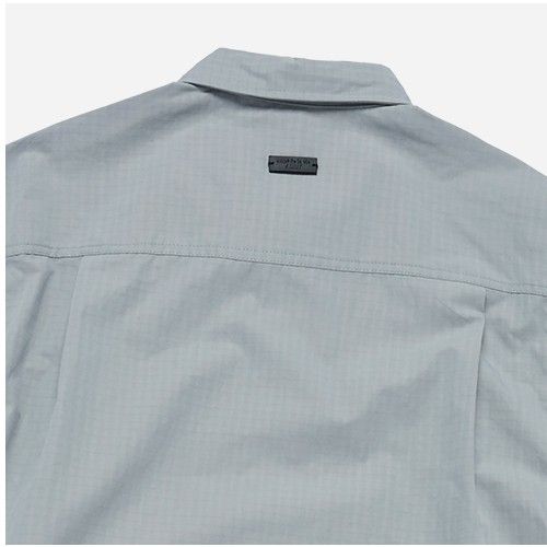 ADLV - Áo Sơ Mi Ngắn Tay Oversize Ripstop Xám Nhạt
