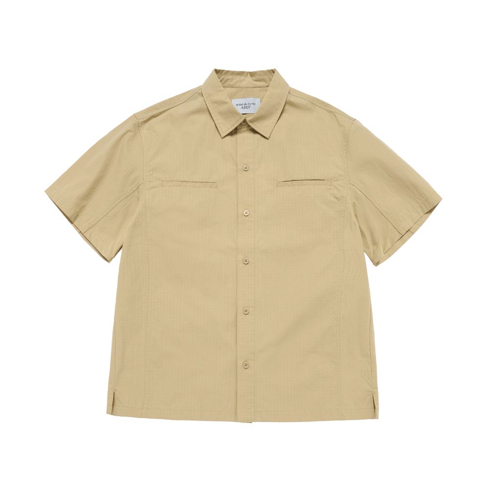 ADLV - Áo Sơ Mi Ngắn Tay Oversize Ripstop Vàng