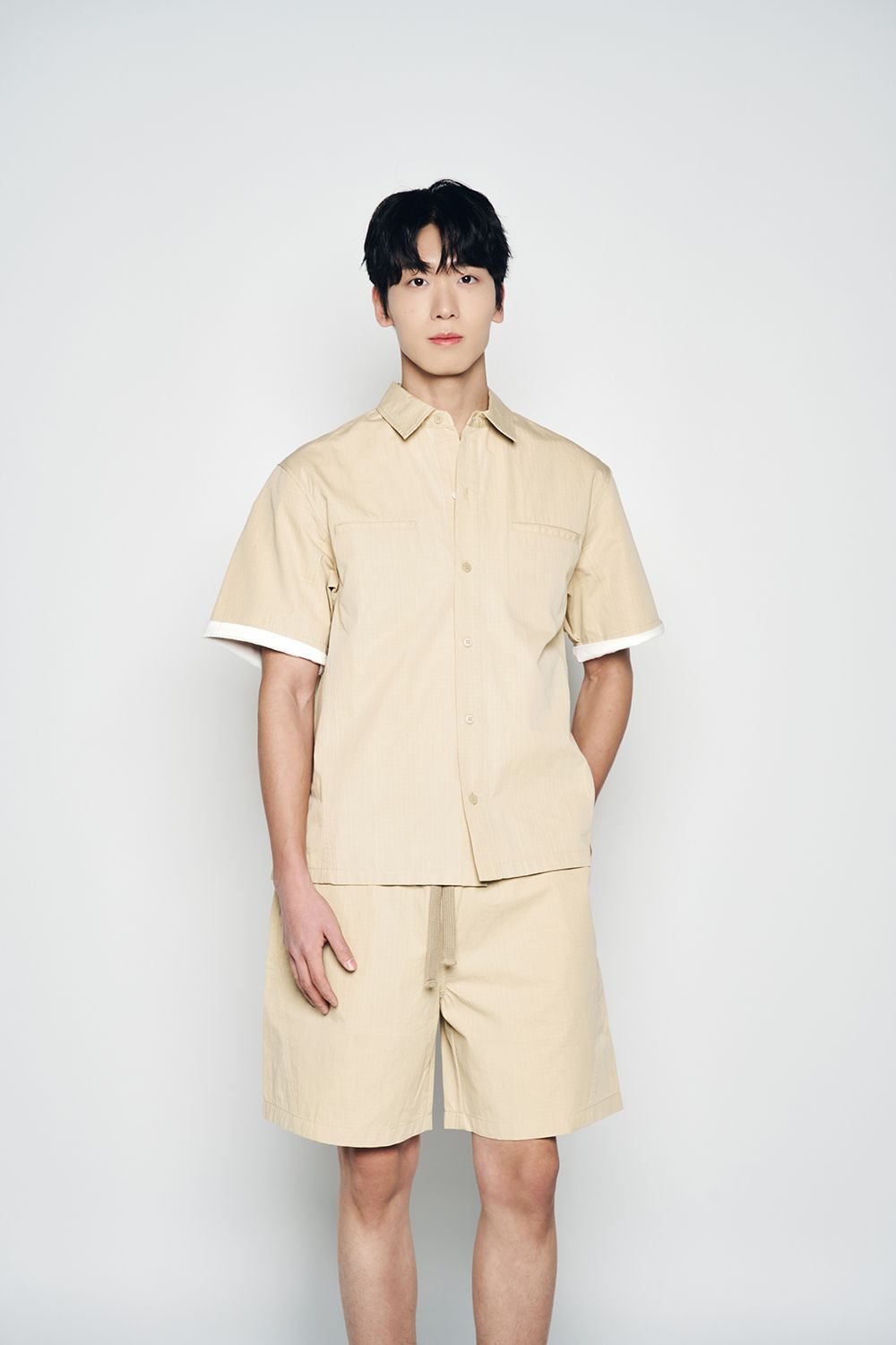 ADLV - Áo Sơ Mi Ngắn Tay Oversize Ripstop Vàng