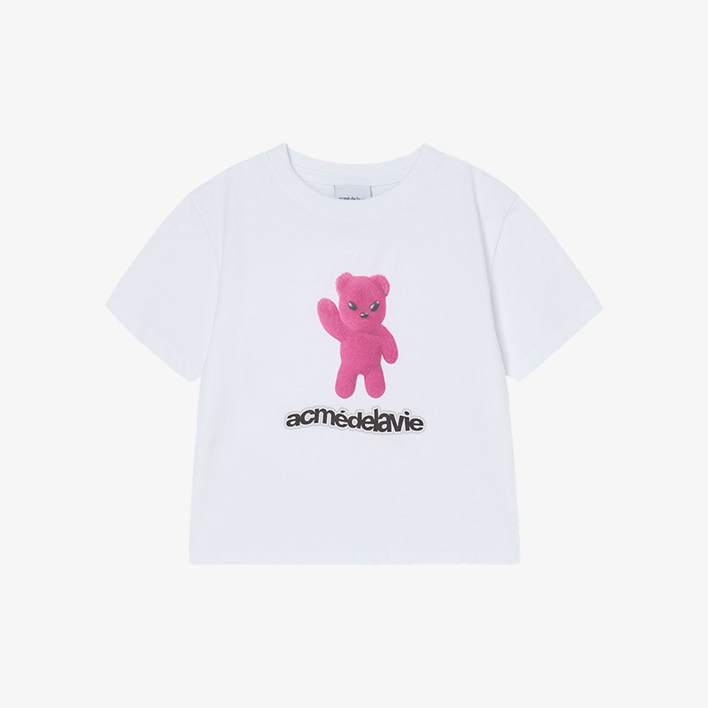 ADLV - Áo Thun Alien Bear Crop Trắng
