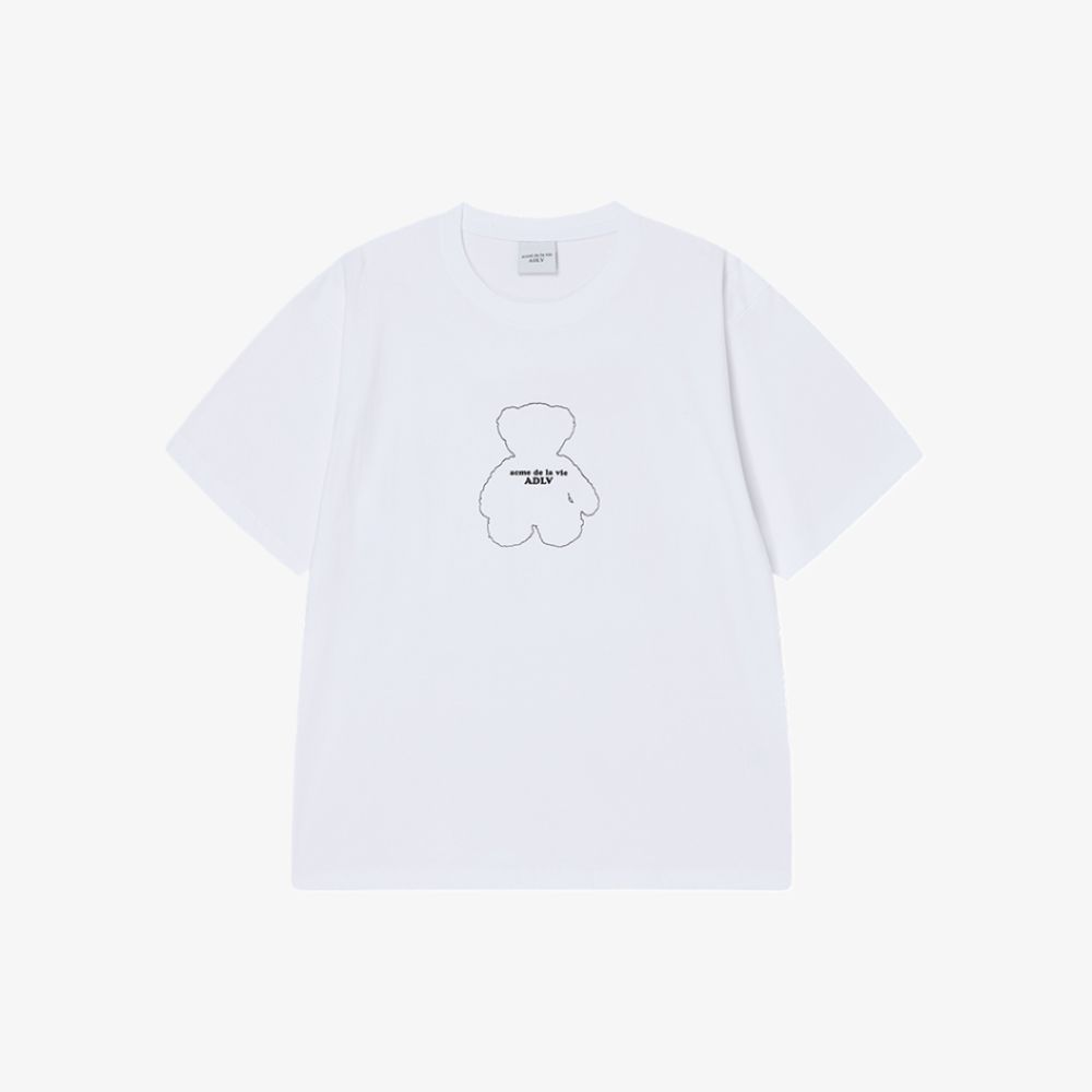 ADLV - Áo Thun Bear Doll Line Archive Trắng