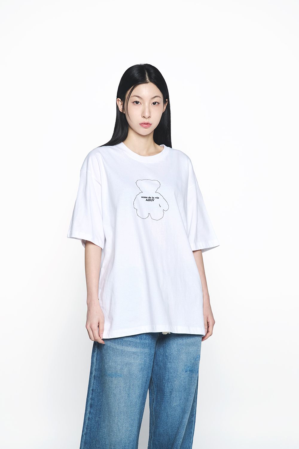 ADLV - Áo Thun Bear Doll Line Archive Trắng