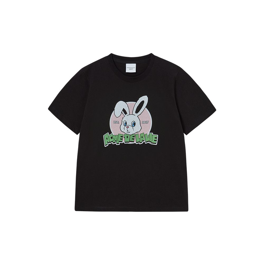 Áo Thun Nữ Nineties Retro BunNY Đen