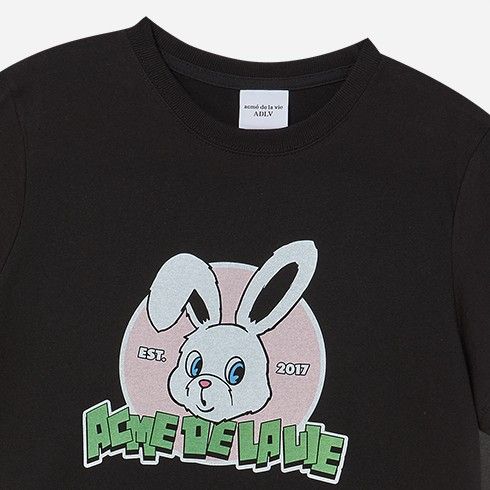 ADLV - Áo Thun Nữ Nineties Retro BunNY Đen