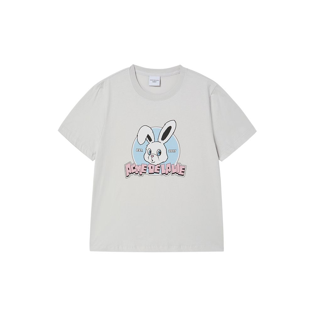 Áo Thun Nineties Retro BunNY nữ Xám Nhạt