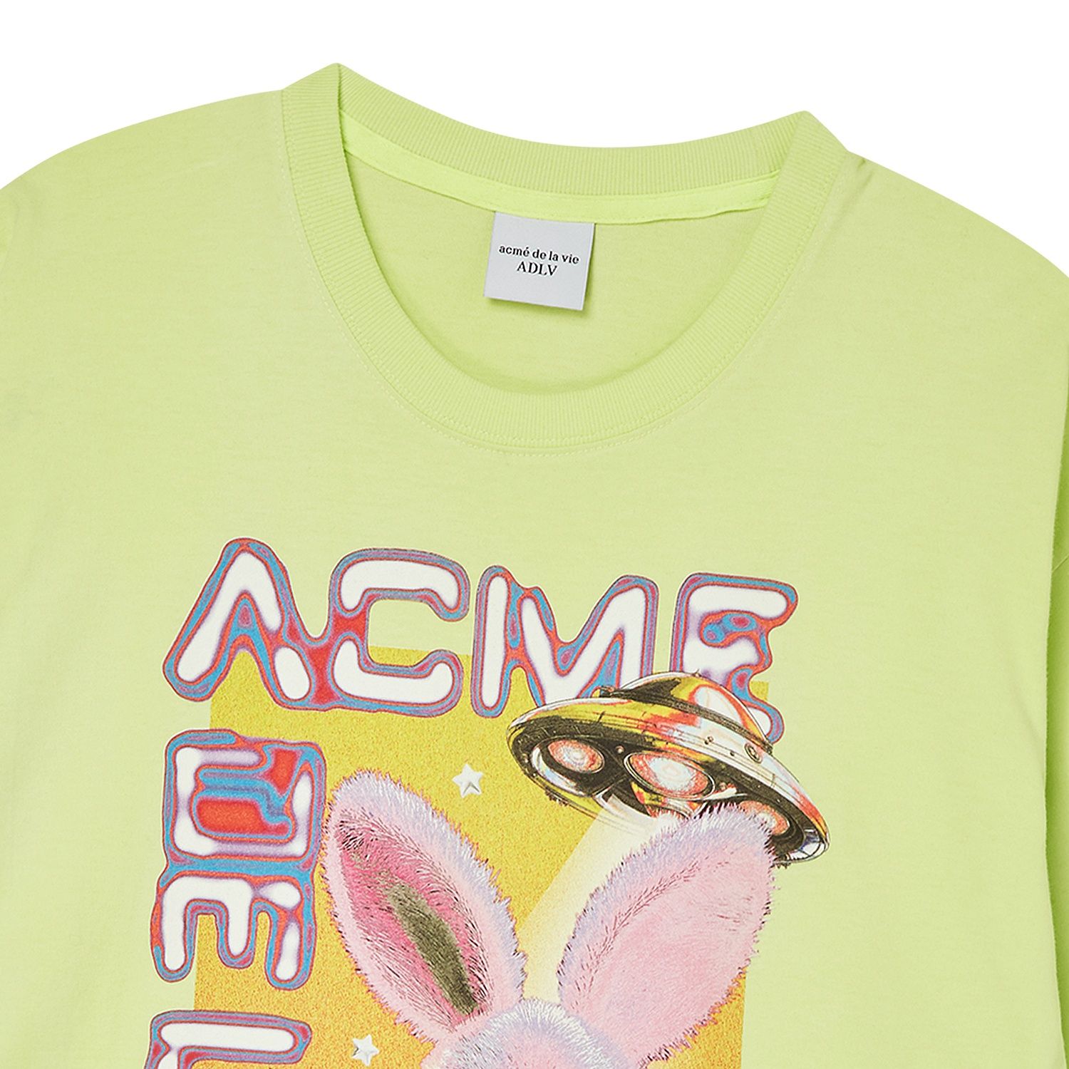 ADLV - Áo Thun Real Alien Fuzzy Rabbit Vàng Chanh
