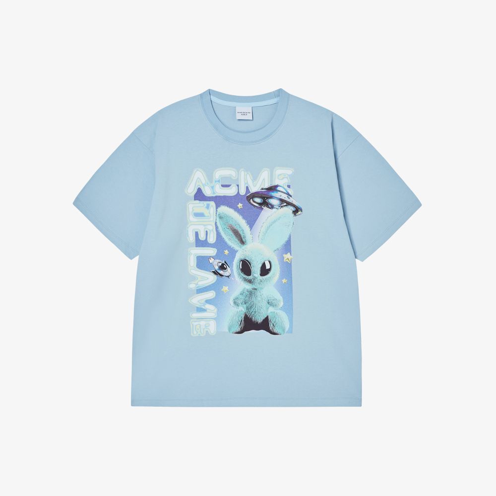 ADLV - Áo Thun Real Alien Fuzzy Rabbit Xanh Da Trời