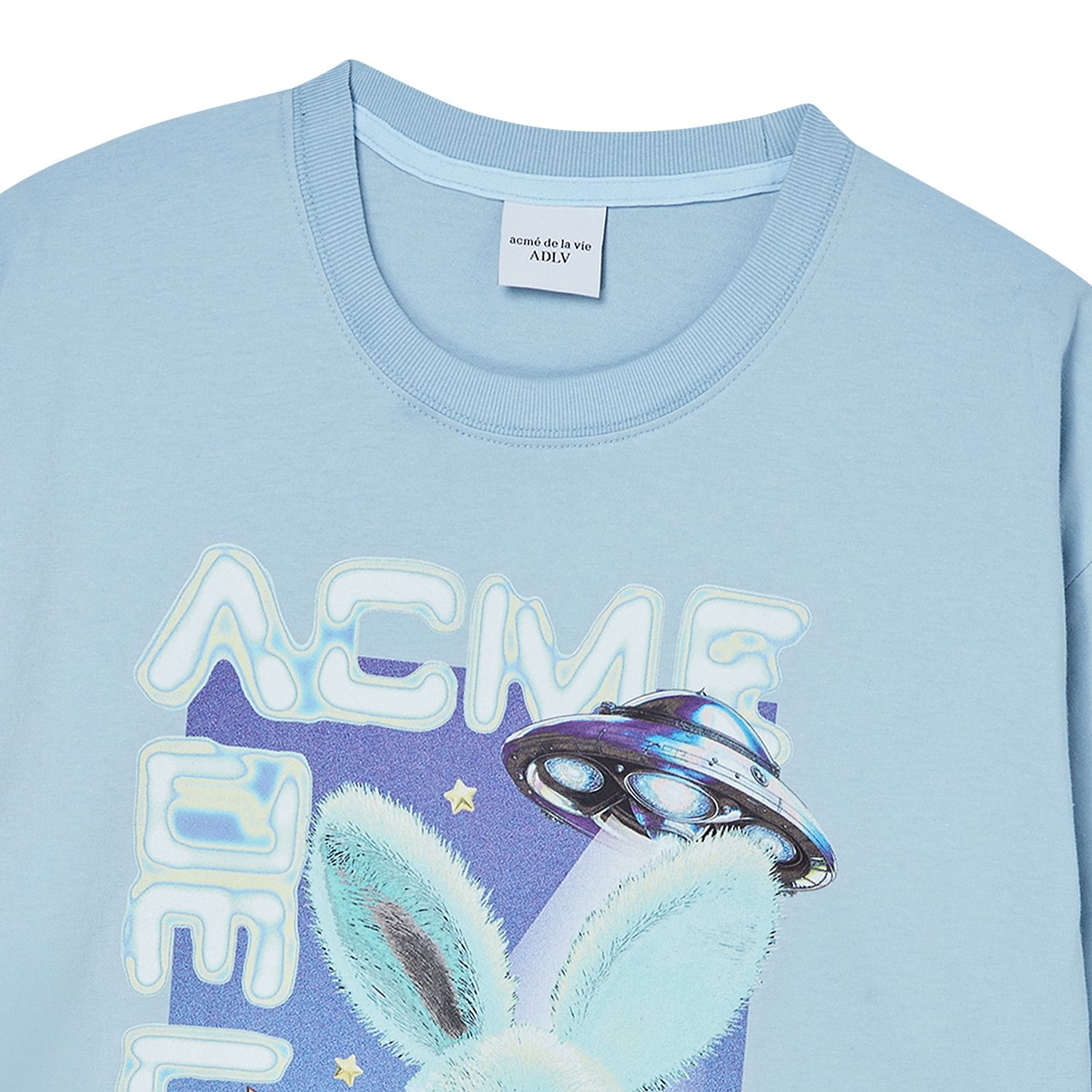 ADLV - Áo Thun Real Alien Fuzzy Rabbit Xanh Da Trời
