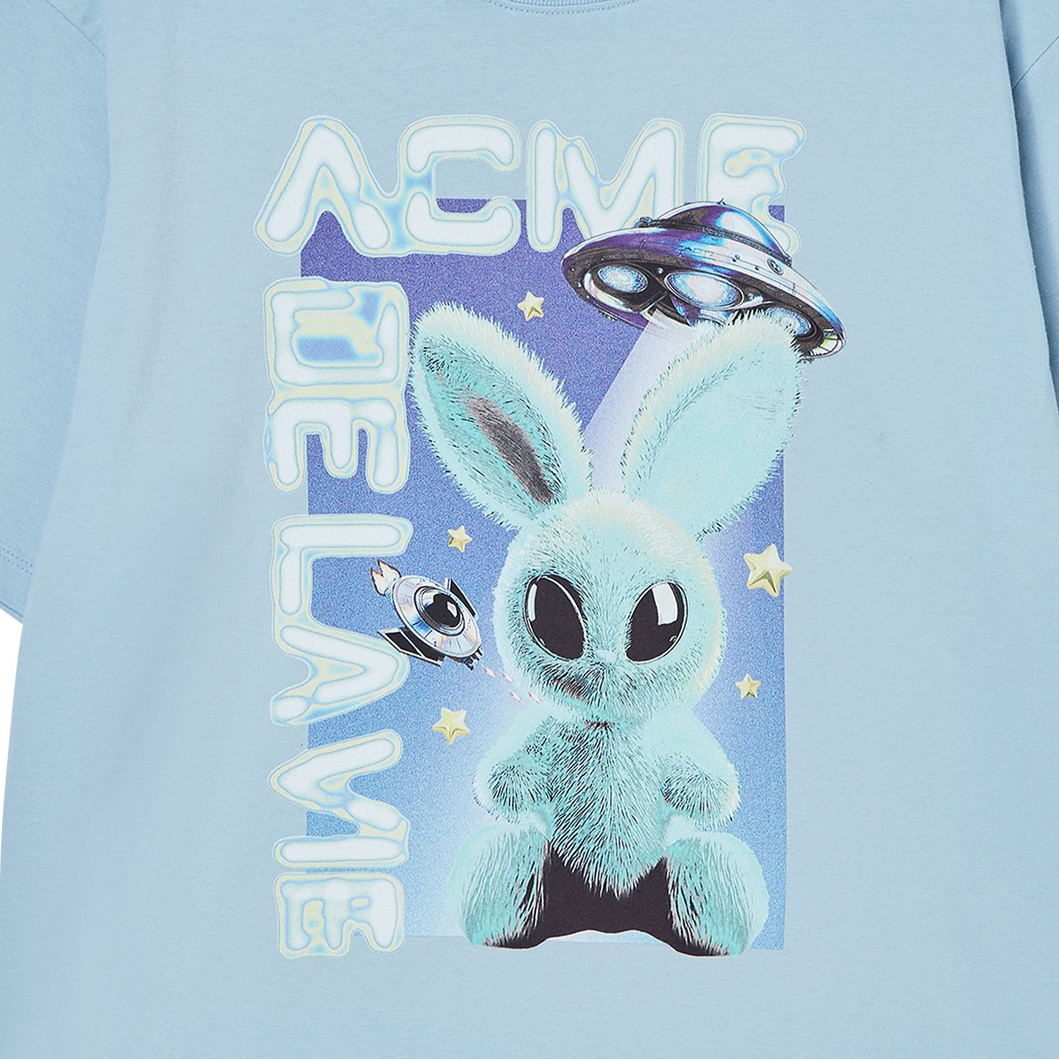 ADLV - Áo Thun Real Alien Fuzzy Rabbit Xanh Da Trời