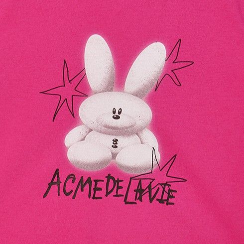 ADLV - Áo Thun Round Spray Rabbit Crop Hồng
