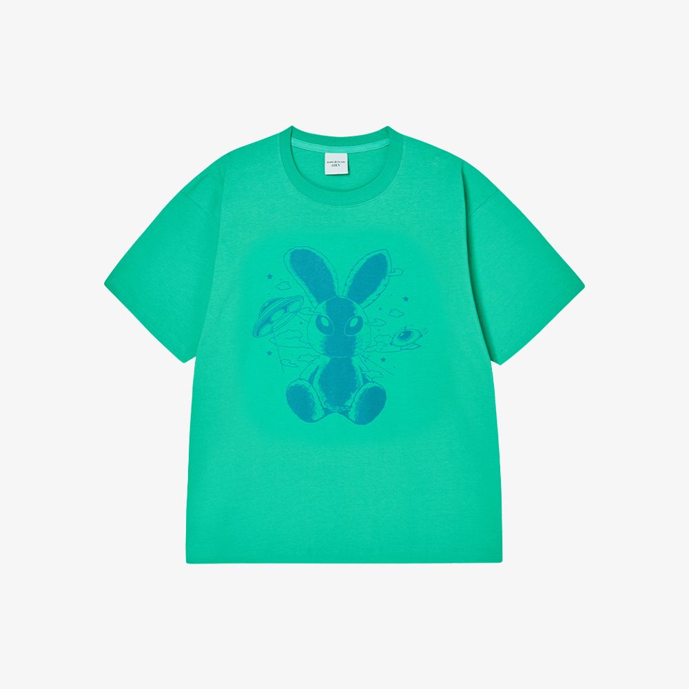 ADLV - Áo Thun Solo Rabbit Alien Xanh lá sáng