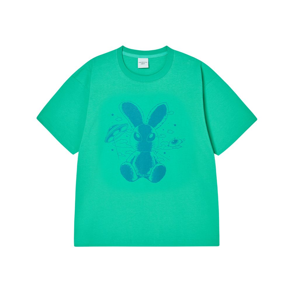 Áo Thun Solo Rabbit Alien Xanh lá sáng
