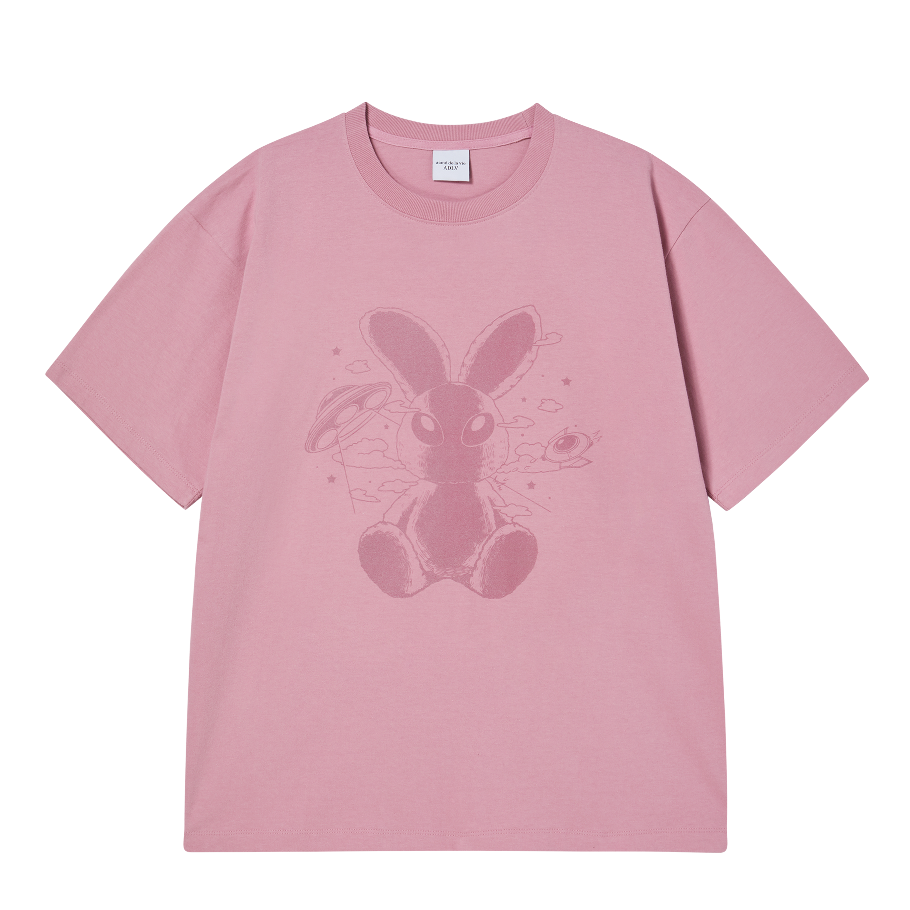 ADLV - Áo Thun Solo Rabbit Alien Hồng nhạt