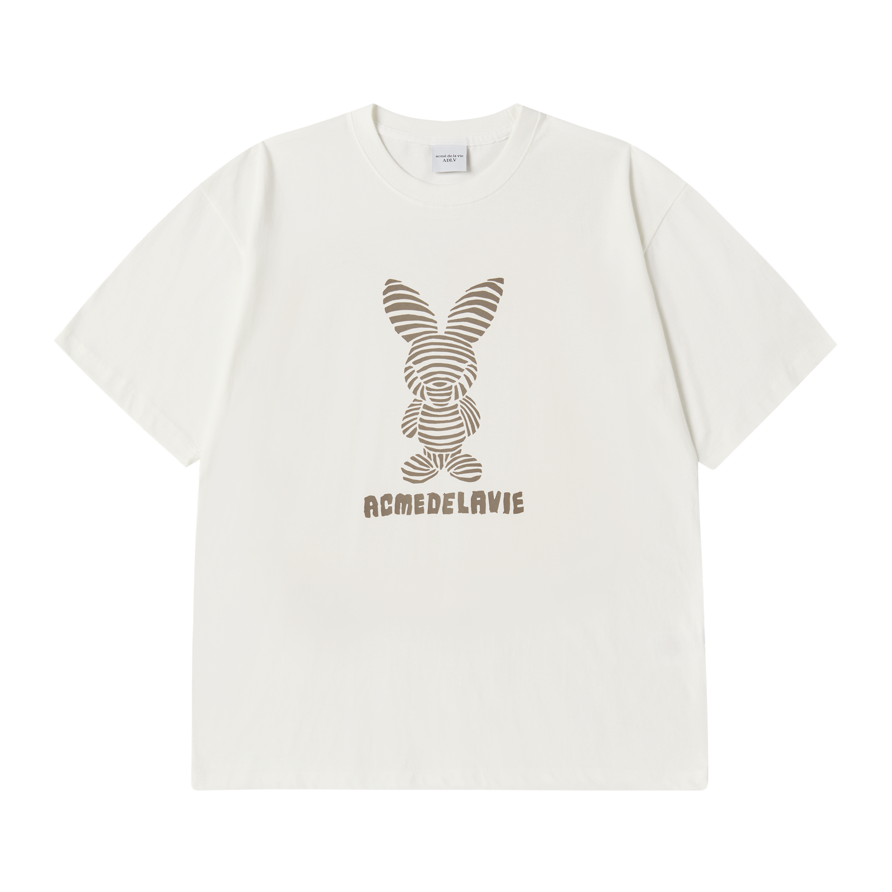 ADLV - Áo Thun Stripe Rabbit Kem