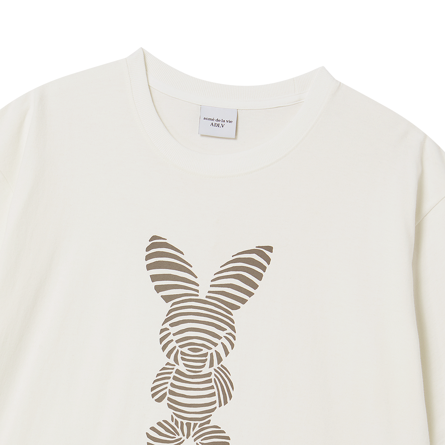 ADLV - Áo Thun Stripe Rabbit Kem