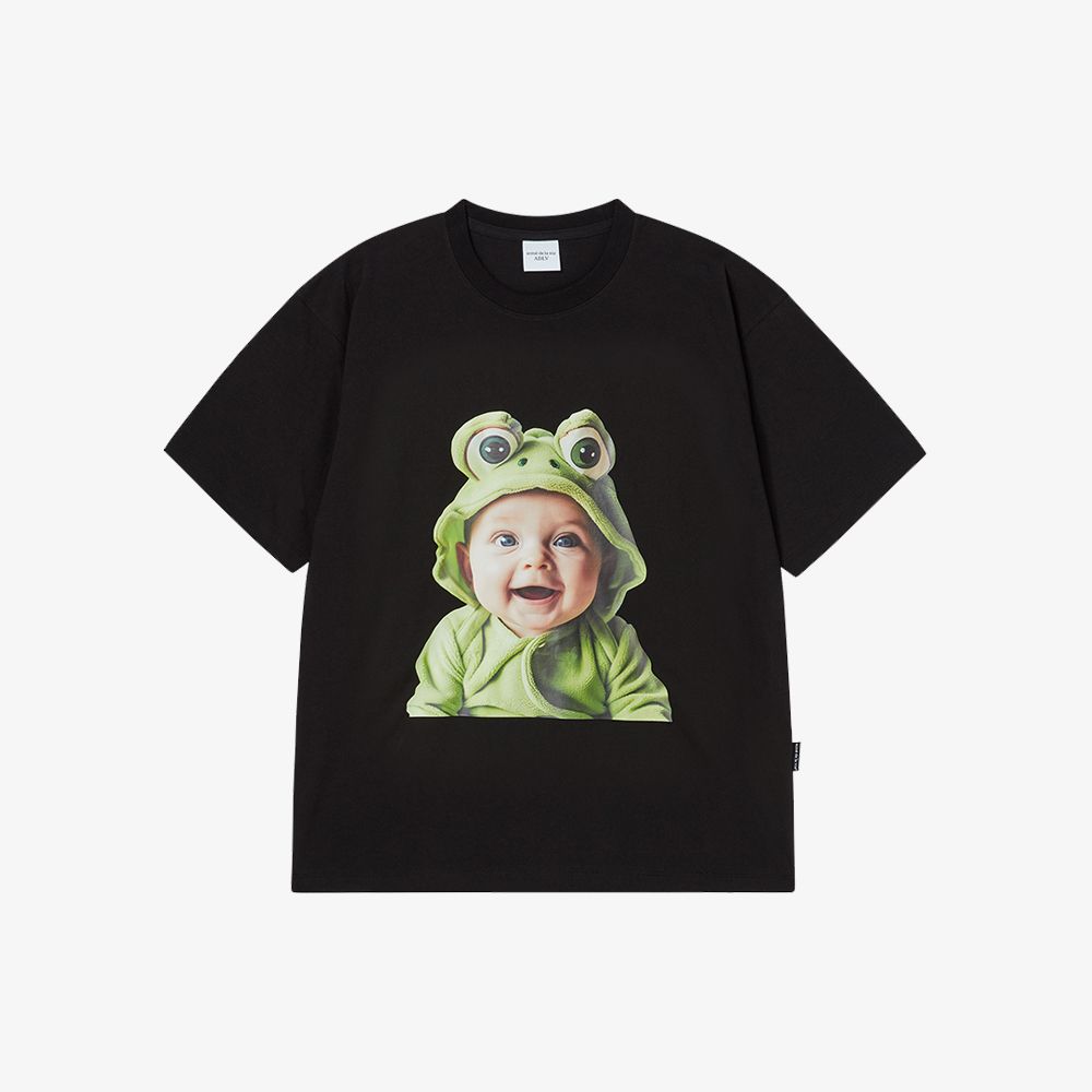 Áo Thun Baby Face Frog Baby Sleeve Đen (Overseas & Domestic Exclusive)