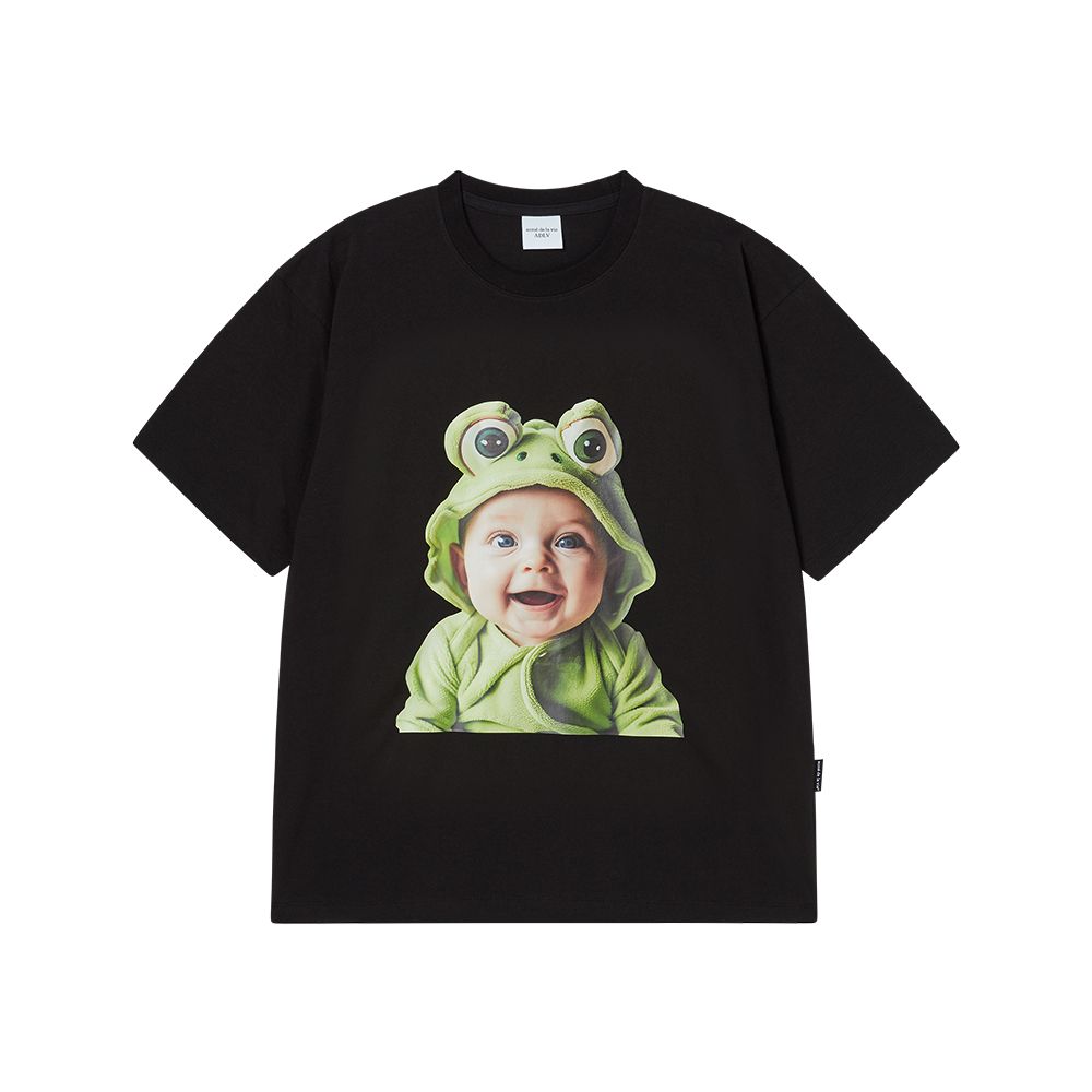 Áo Thun Baby Face Frog Baby Sleeve Đen (Overseas & Domestic Exclusive)